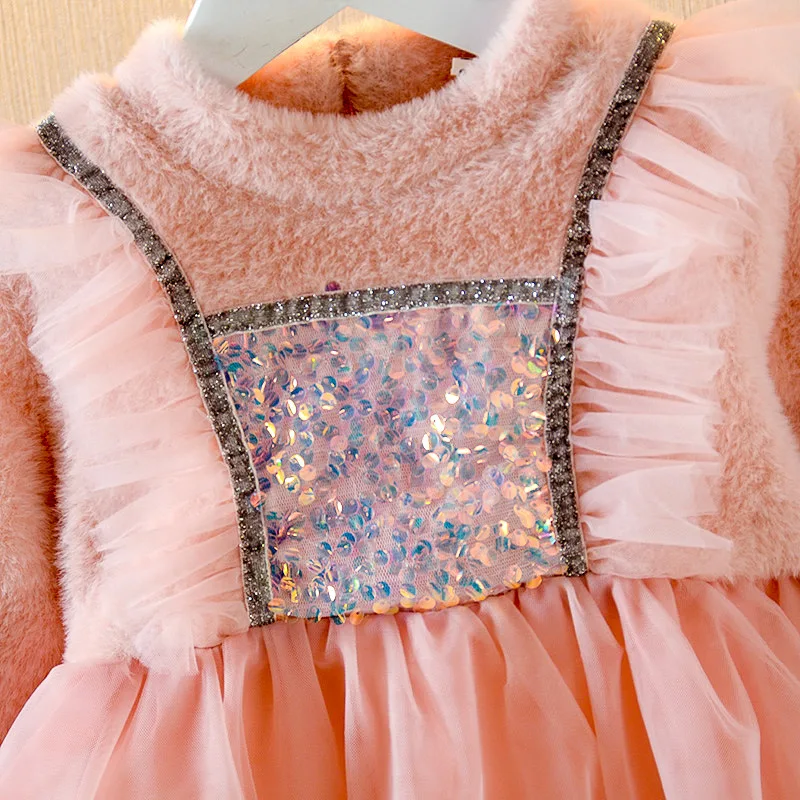 

Girls' Dresses 2020 Autumn And Winter New Elegant Children's Princess Dress Long Sleeve Sequins Children's Dress 3-7 Years