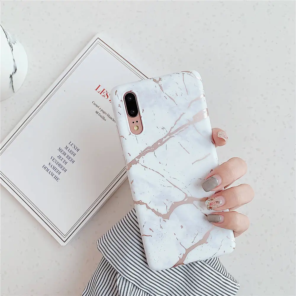 Роскошный Глянцевый золотой мраморный чехол для Huawei P30 Lite Mate 30 Pro 20 P20 телефона