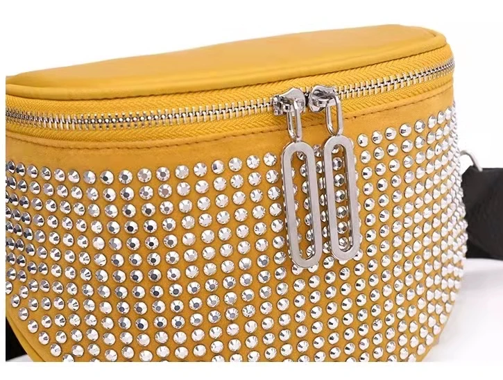 The new shiny rhinestone trend fashion simple western style one-shoulder diagonal bag