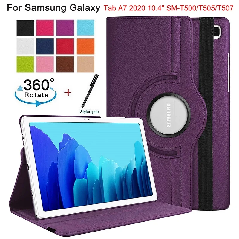 

Для планшета Samsung Galaxy Tab A7 2020 T500 чехол, 360 Вращающаяся подставка планшет личи шаблон чехол для Samsung Galaxy Tab A7 10,4 "SM-T505