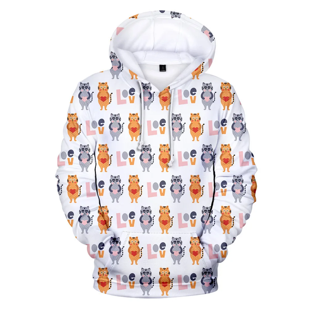 

2021 Autumn Winter Sweatshirts Valentine's Day 3D Digital Printing Hoodies Men/Women Fashion Streetwear Hoodie Casual Clothes