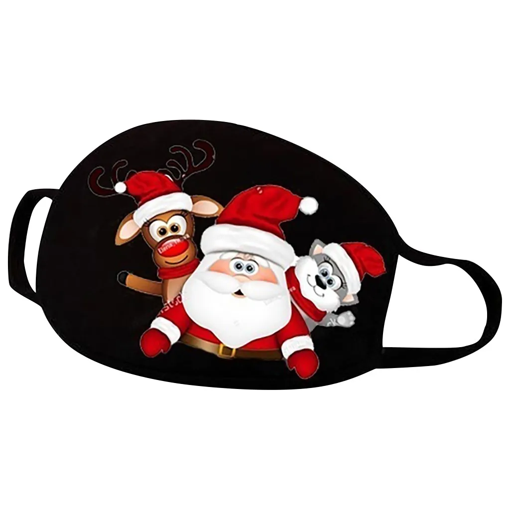 2020 рождественские унисекс маски для лица ветрозащитная моющаяся маска рта с