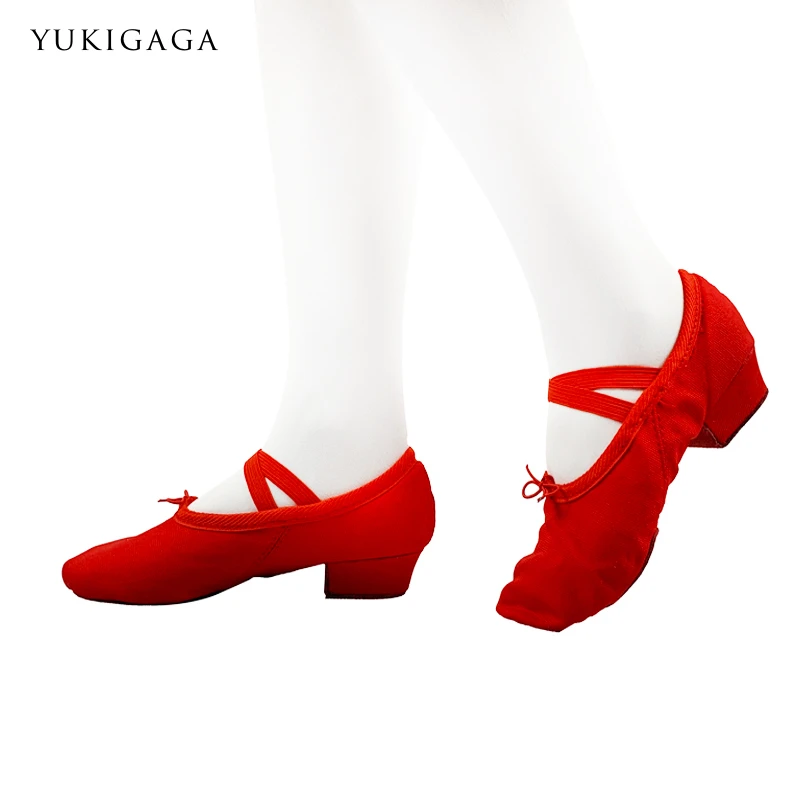 Yukigaga/женская Танцевальная паруспарусиновые балетки женские балетки на мягкой подошве, на низком каблуке, цвета: розовый, черный, красный