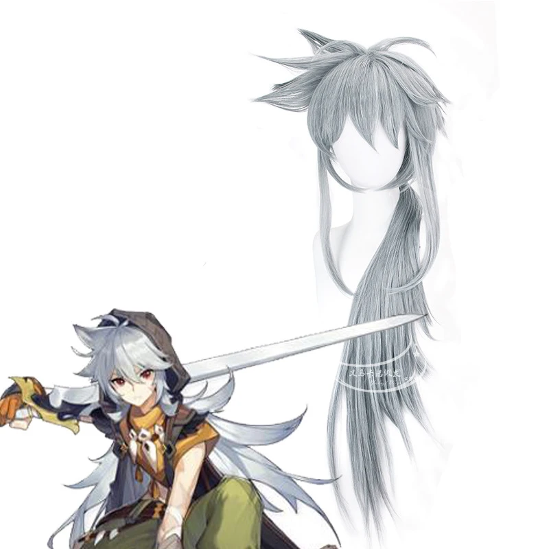 

Новый парик для косплея Takerlama Genshin Impact Lei Ze, длинные серые волосы, синтетическая одежда для Хэллоуина, карнавала вечерние ринки, реквизит