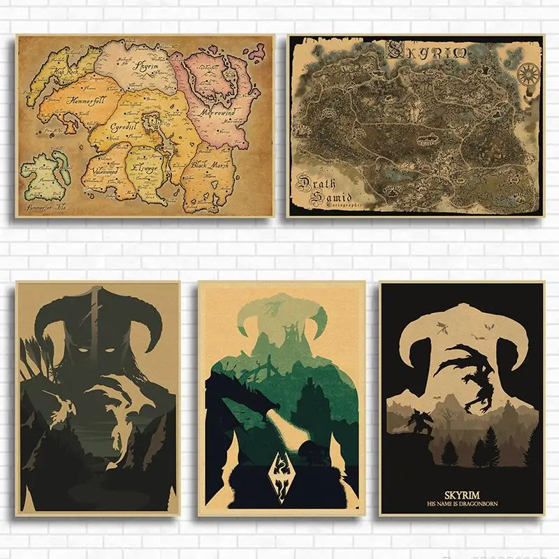 Картина Настенная из крафт бумаги с изображением классических игр|kraft paper poster|paper