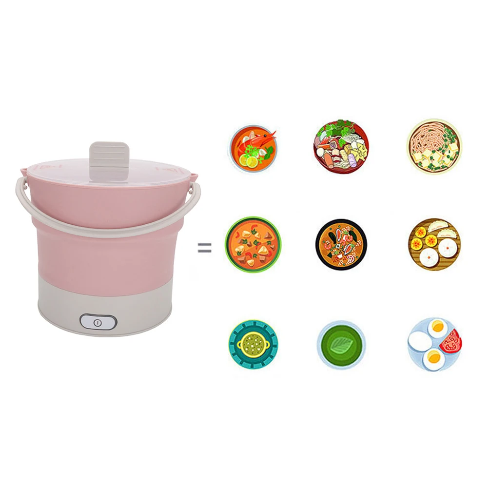 Портативная Складная Пароварка горячий горшок мини-Сковорода для приготовления