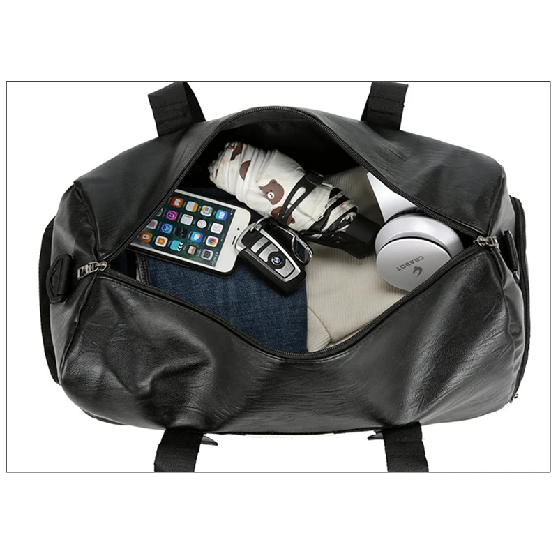 Women's PU Sports Yoga Fitness Bag Large Capacity Travel Training Bag Independent Shoes Warehouse2021