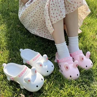 cute animal rabbit slippers womens summer flip flops sandals 2021 platform non slip casual house kawaii home soft zapatos mujer
