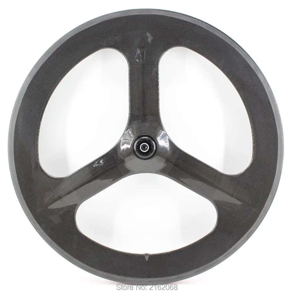 

New OEM 700C Fixed Gear Track Road bike full carbon bicycle wheelset 3 spokes and clincher rim integrated with hub Free ship