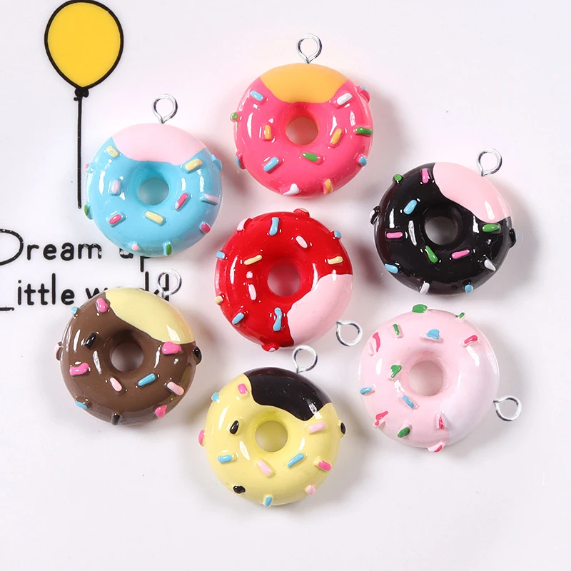 10 шт. разноцветные точечные пончики для торта из смолы шармы изготовления