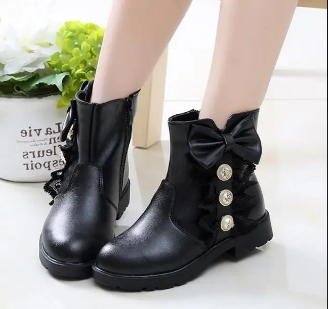 Новинка зимние Плюшевые короткие ботинки для девочек теплая обувь из