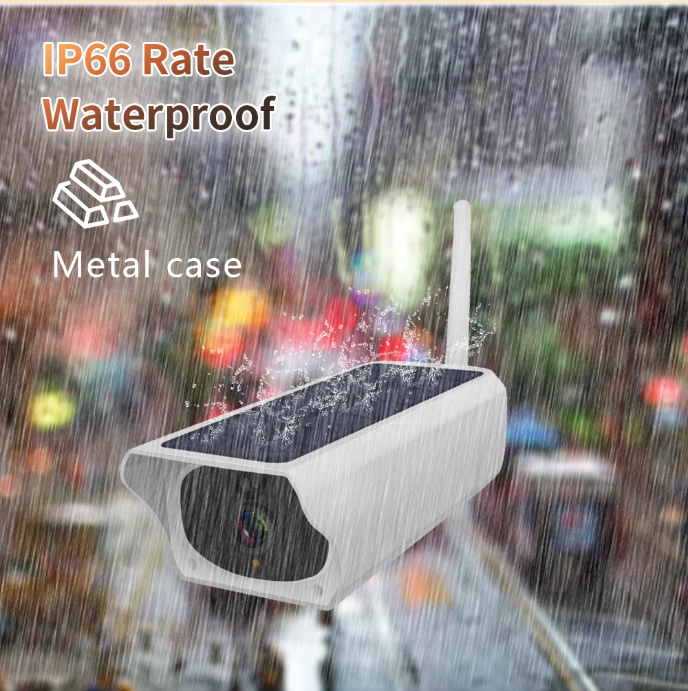 5mp outdoor solar security camera wireless wifi camera solar panel rechargeable battery bullet pir motion alarm surveillance cam free global shipping