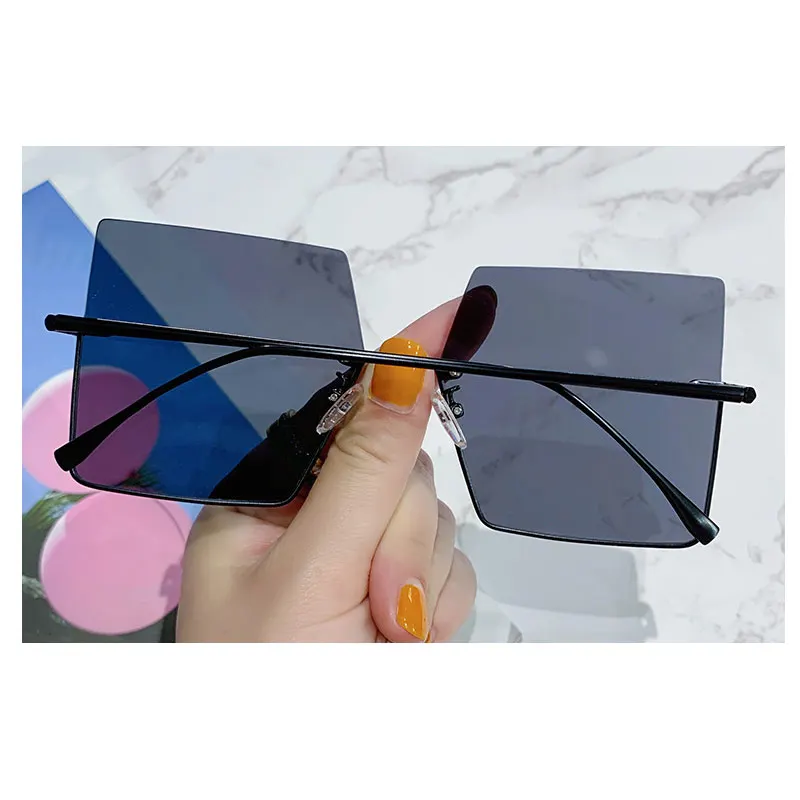 Новинка 2021 женские и мужские Квадратные Солнцезащитные очки металлические