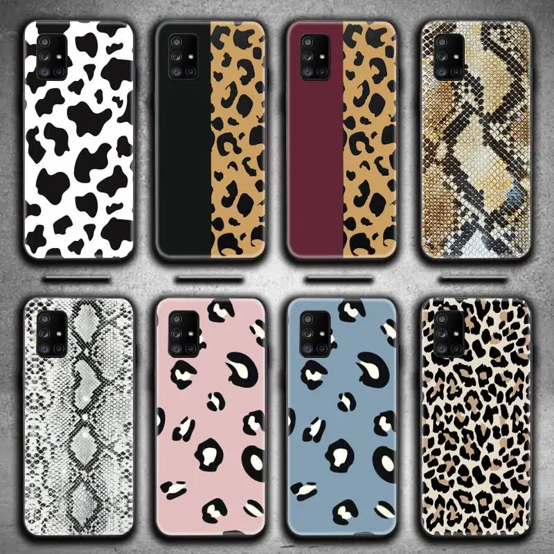 

Black White Cow Snake Leopard Print Phone Case For Samsung Galaxy A21S A01 A11 A31 A81 A10 A20E A30 A40 A50 A70 A80 A71 A51
