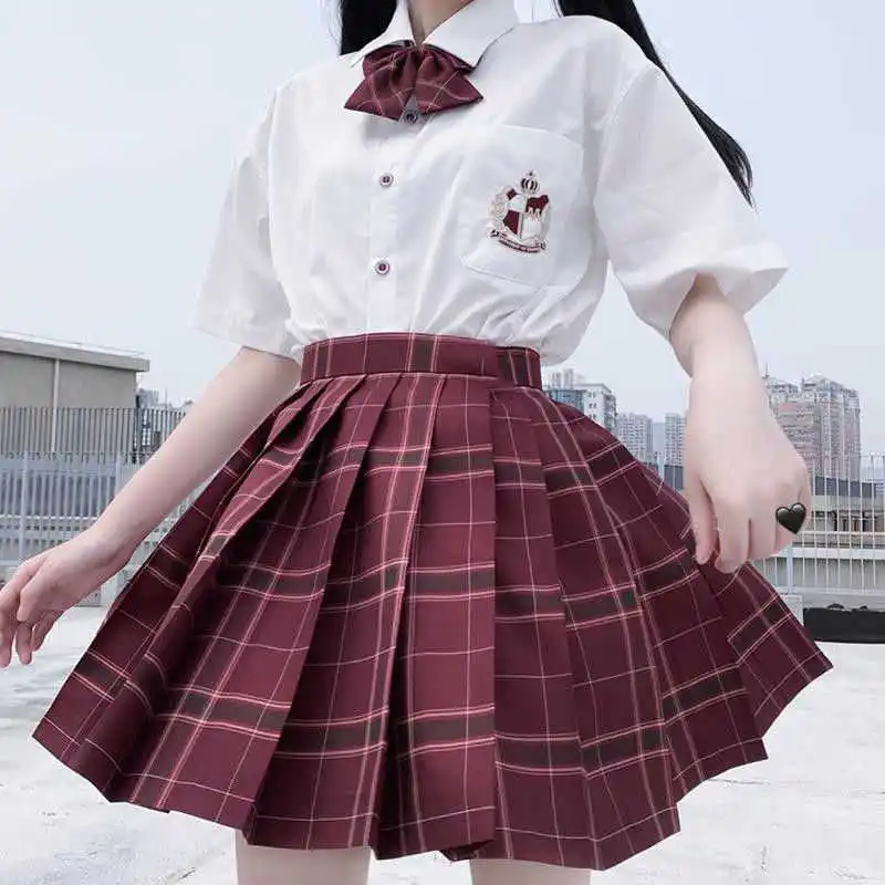 

Jk Skirts 2021 School Girl Short Skirt A-line Uniform High Waist Plaid Skirt Blue Purple Harajuku Korean Ladies Dress Cloths
