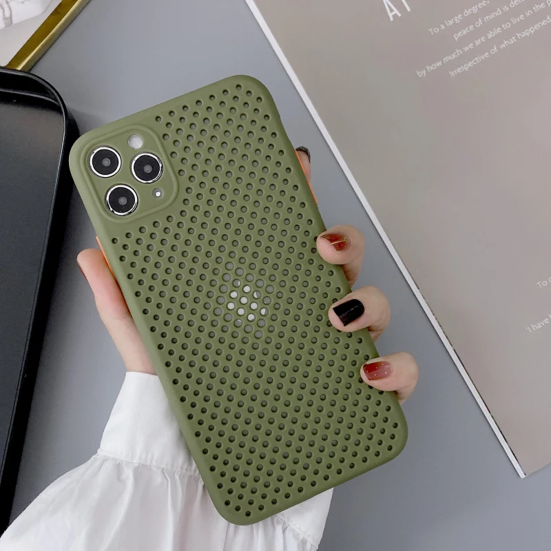Сетчатый мобильный телефон чехол для iPhone 6 6S 7 8 Plus X XR XS MAX 2020 новый 11 Pro Max дышащий
