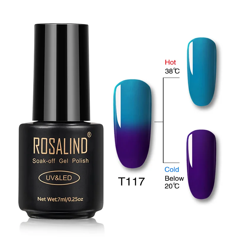RAT117 ROSALIND Гель-лак для ногтей 7 мл меняющий температуру УФ-цвет Полупостоянный Vernis для маникюра Гель-лак - Цвет: RAT117