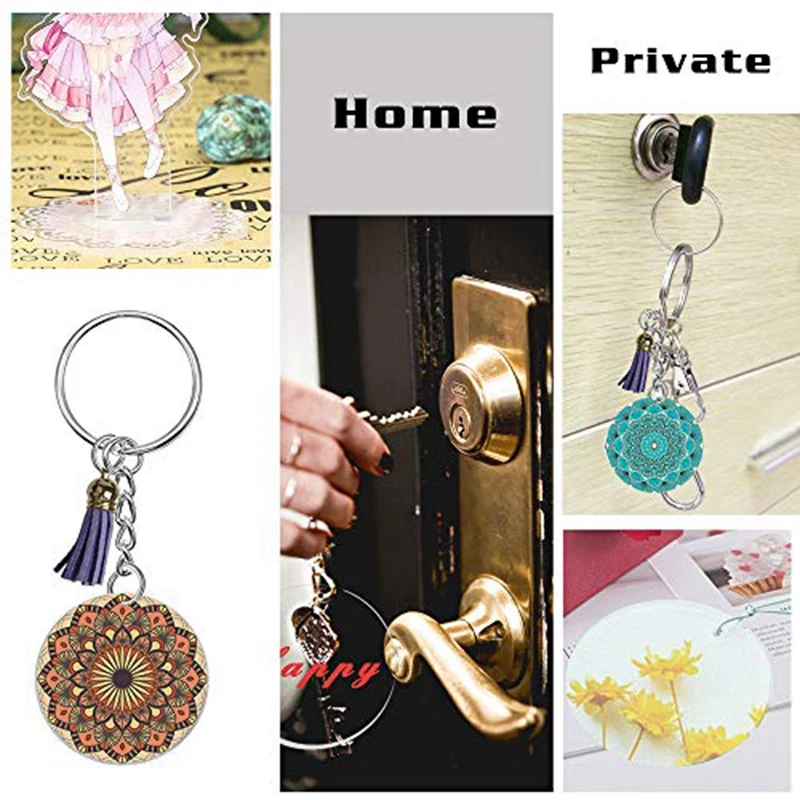 30 комплектов 2 дюймовые круглые акриловые диски с брелоком и подвесками для