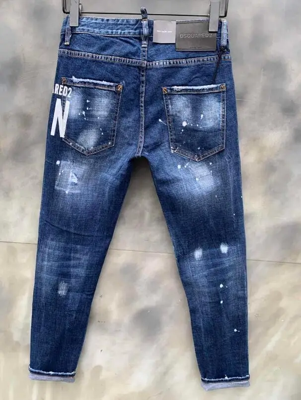 ripped jeans for teen girls classic,Authentic DSQUARED2,Retro,Italian brand ,Women/Men Jeans,locomotive,Jogging jeans,DSQ020