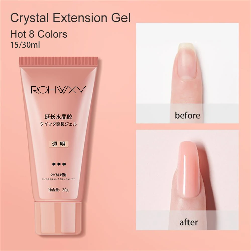 

ROHWXY Poly UV Gel For Nails Extension 15/30ML Gel Polish For Nails Art Design 8 Colors Nail Builder Varnish For Manicure Tools