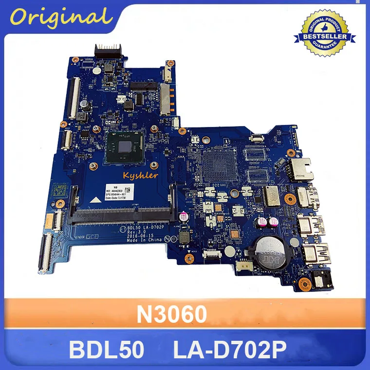 854944-601 материнская плата для HP 250 G5 15-AY Материнская ноутбука SR2KN N3060 BDL50 LA-D702P 854944-001