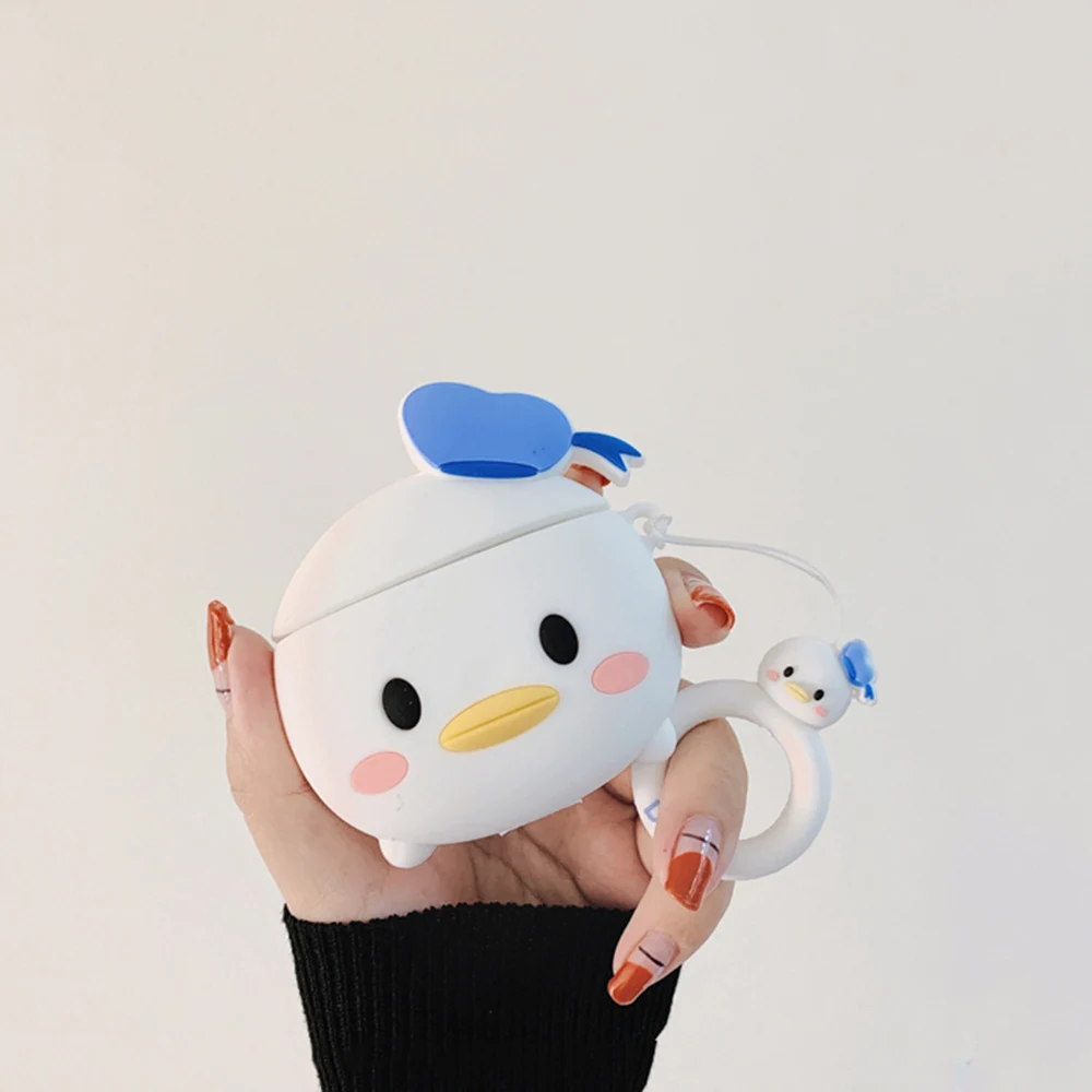 Сумка для Apple Airpods, 2 поколения, Мультяшные наушники, защитные чехлы, беспроводной ремешок, гарнитура, силиконовая коробка