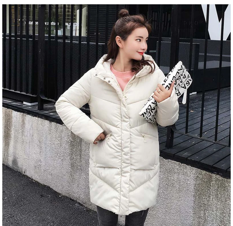 

Long Women's Jacket With Zipper, Woman's Baggy Coat With Hoodie High Collar, Plus Size