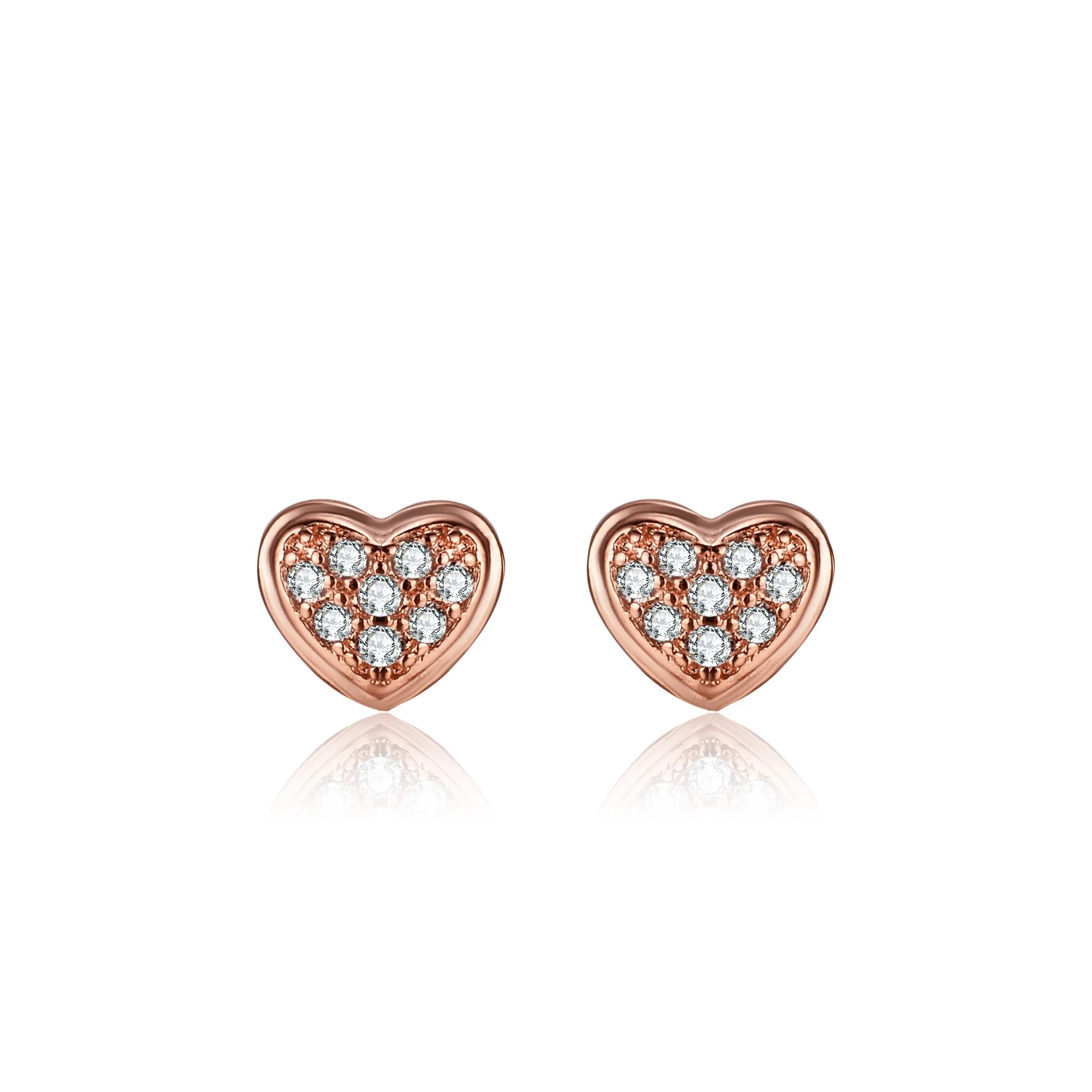 

Exquisite Heart Stud Earrings Fashion Simple Shine Crystal Earrings Bridal Wedding Jewelry Anniversary Gift for Women
