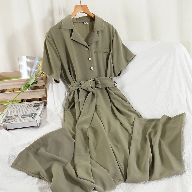 

Комбинезон женский однотонный с высокой талией, элегантный Свободный Повседневный модный прямой комбинезон с широкими штанинами и поясом