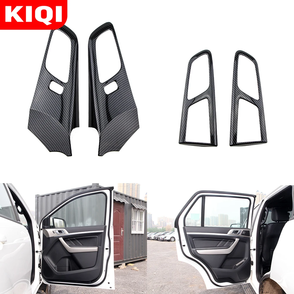 

KIQI Car Accessories for Ford Everest Endeavour 2015 2016 2017 2018 2019 2020 Carbon Fiber Door Handle Bowl Frame Decorate Cover