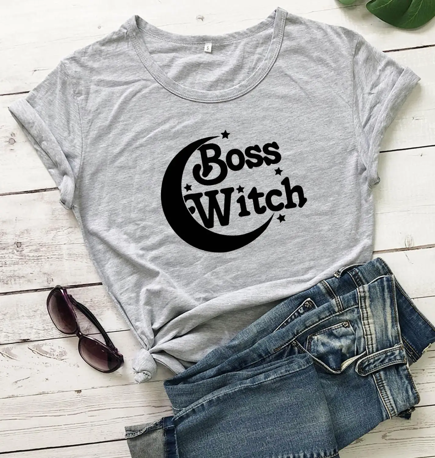 Женская футболка из чистого хлопка Witch graphic повседневная хипстерская в стиле