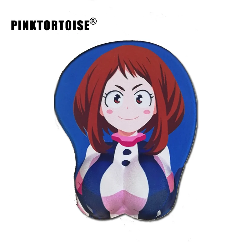 Популярный коврик для мыши OCHACO URARAKA силиконовый с 3D рисунком на груди и запястье