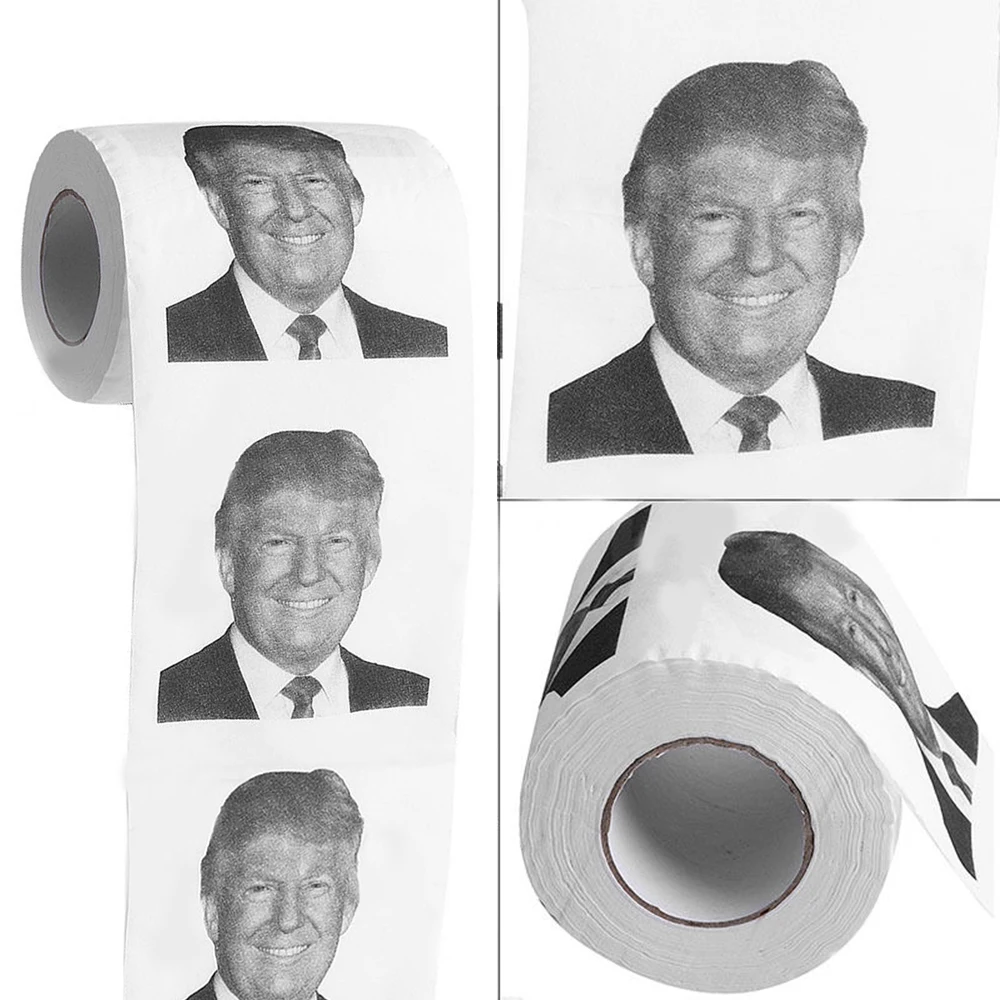 Новинка! Забавный Трамп поцелуй лицо туалетная бумага рулон холлари бумаги