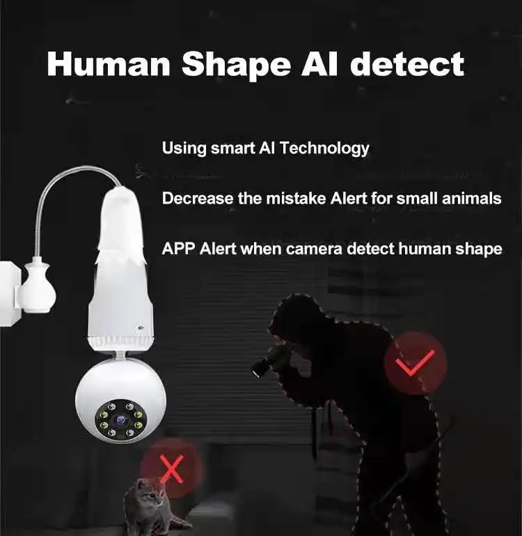 2MP 1080P 360 градусов Поворот PTZ WiFi IP-камера AI Humanoid автоматическое отслеживание
