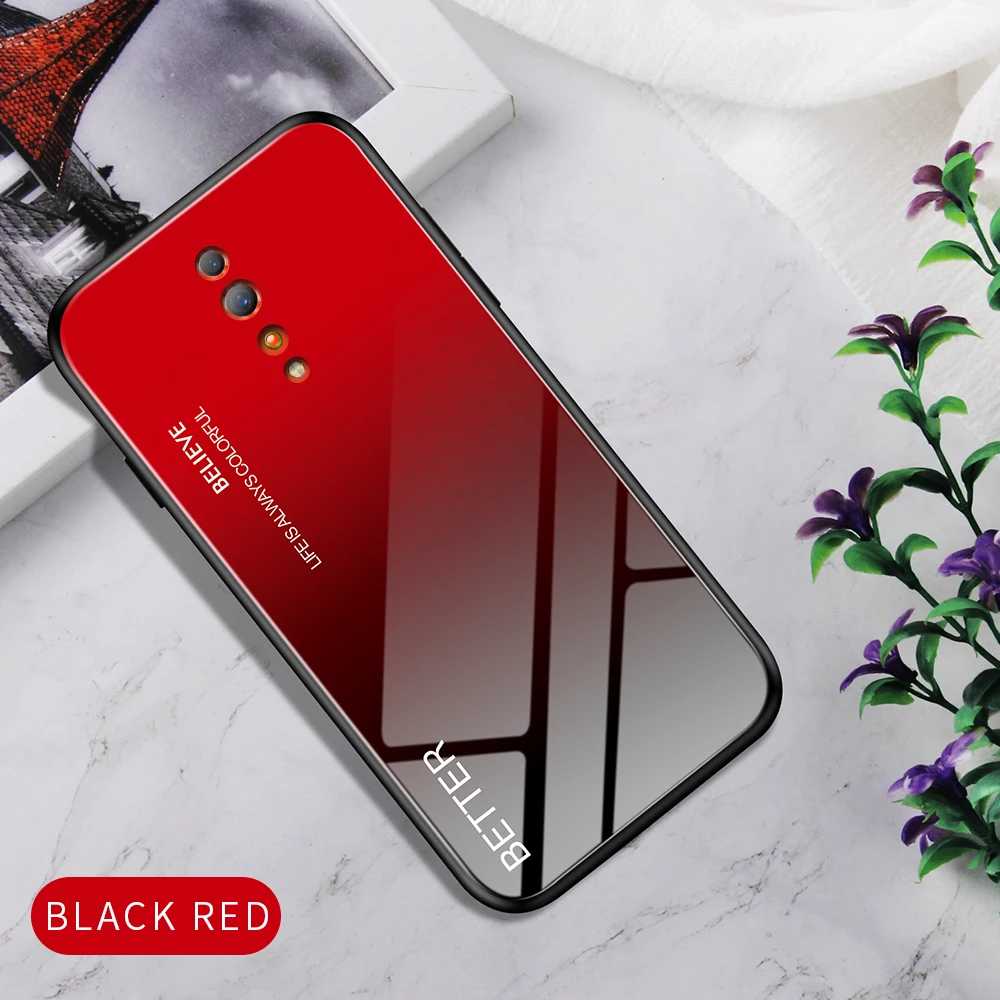 Градиентный чехол из закаленного стекла для OPPO Find X A9 R17 F11 pro K1 Reno 10x zoom Z A1K Realme 3 Pro Lite R15X чехол для телефона