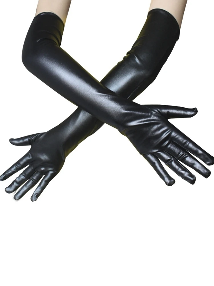 

Sexy Faux Leather Shiny Long Latex Glove Punk Gloves Sexy Hip-pop Jazz Outfit Mittens Culb Wear Cosplay Costumes Accessory