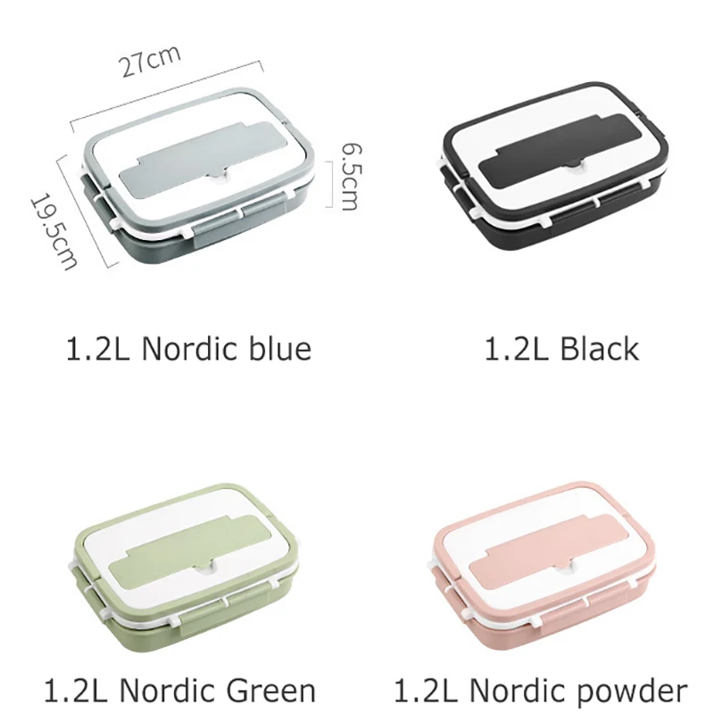 

Portable Lunch Box Stainless Steel Bento Box Food Storage Container With Tableware School Office Leak-proof Bento Lunch Box