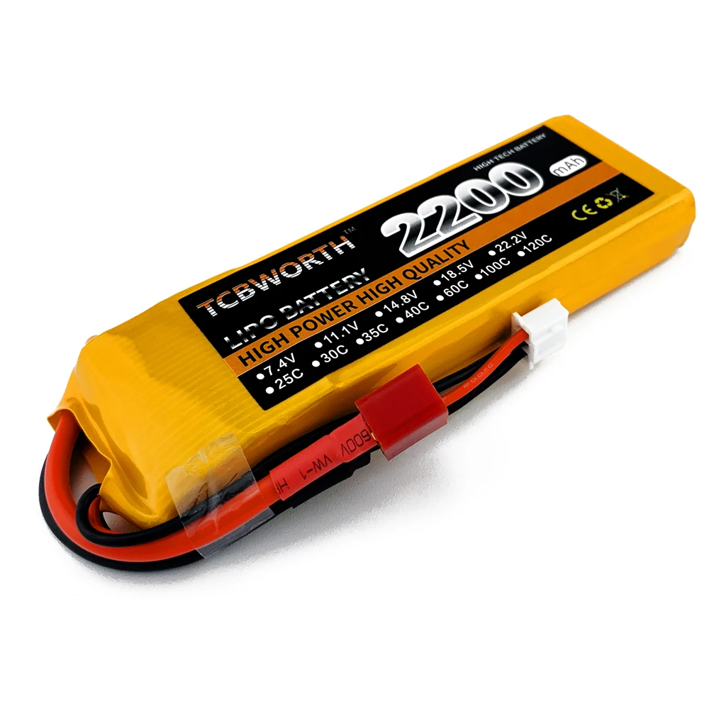 Аккумулятор LiPo 2S 7 4 в 2200 мАч 35C 60C для радиоуправляемого дрона вертолета самолета