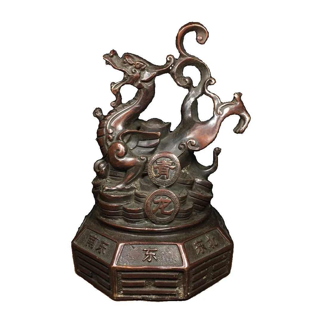 

Laojunlu чистая бронза, зеленый дракон, один из четырех диких животных, Античная бронзовая коллекция шедевров-солдат