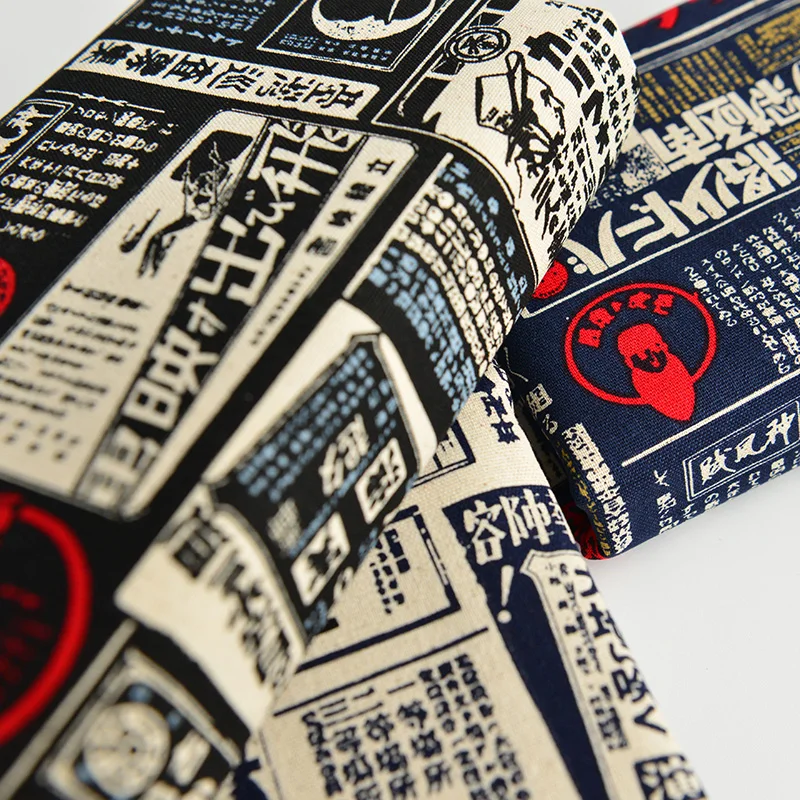 Полуметровая Ретро газетная печать 100% хлопчатобумажная ткань для ручной работы