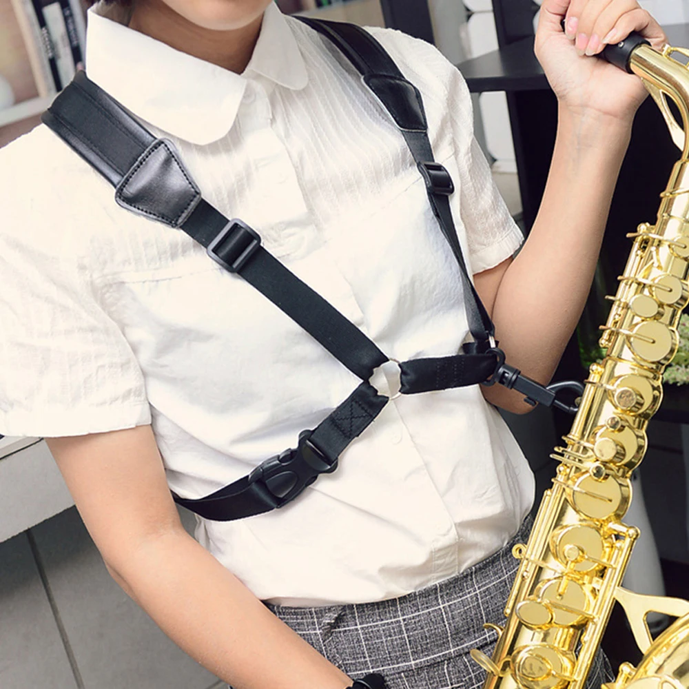 

Sax Strap Double Shoulders Alto Sax Straps Harness Breathable Lightweight Adjustable Saxophone Strap Accessories