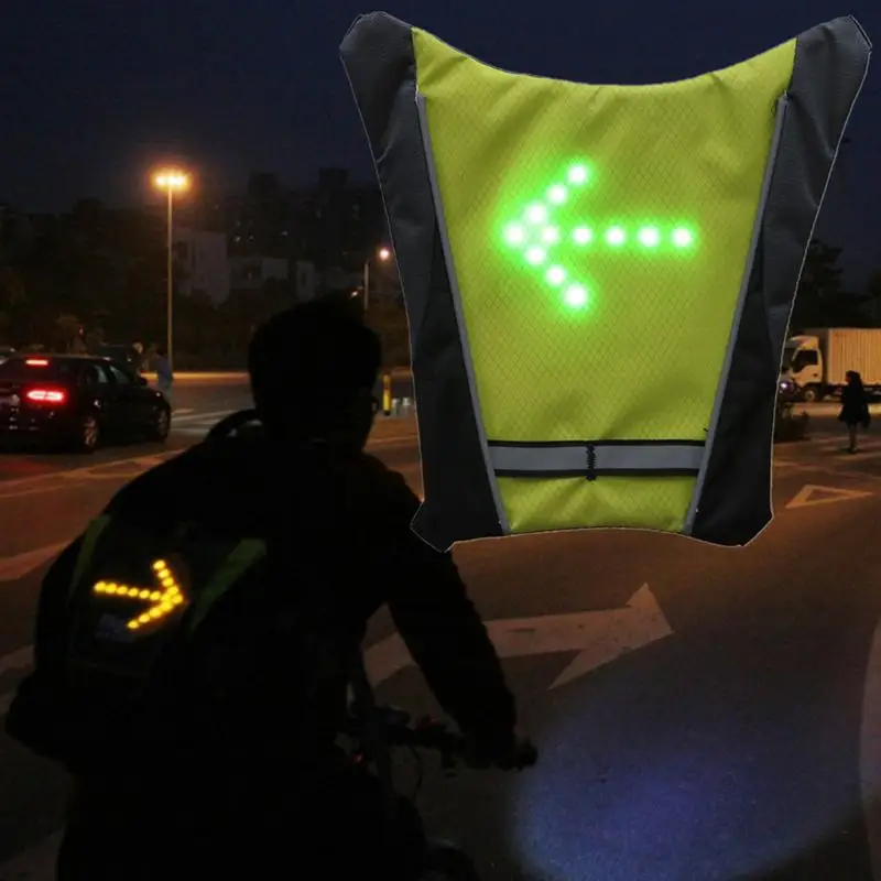 LED Cycling Saddle Vest Remote Control Charging Turn Signal Direction Indicator Light Up Bag | Спорт и развлечения