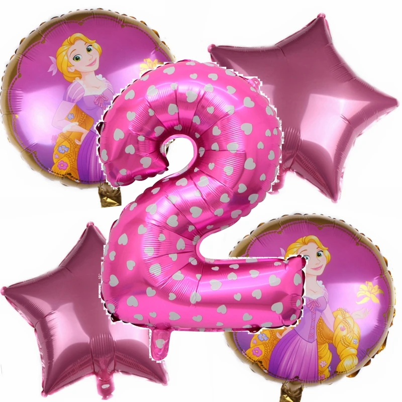 Набор розовых цифровых воздушных шаров комплект из 5 предметов для детского дня