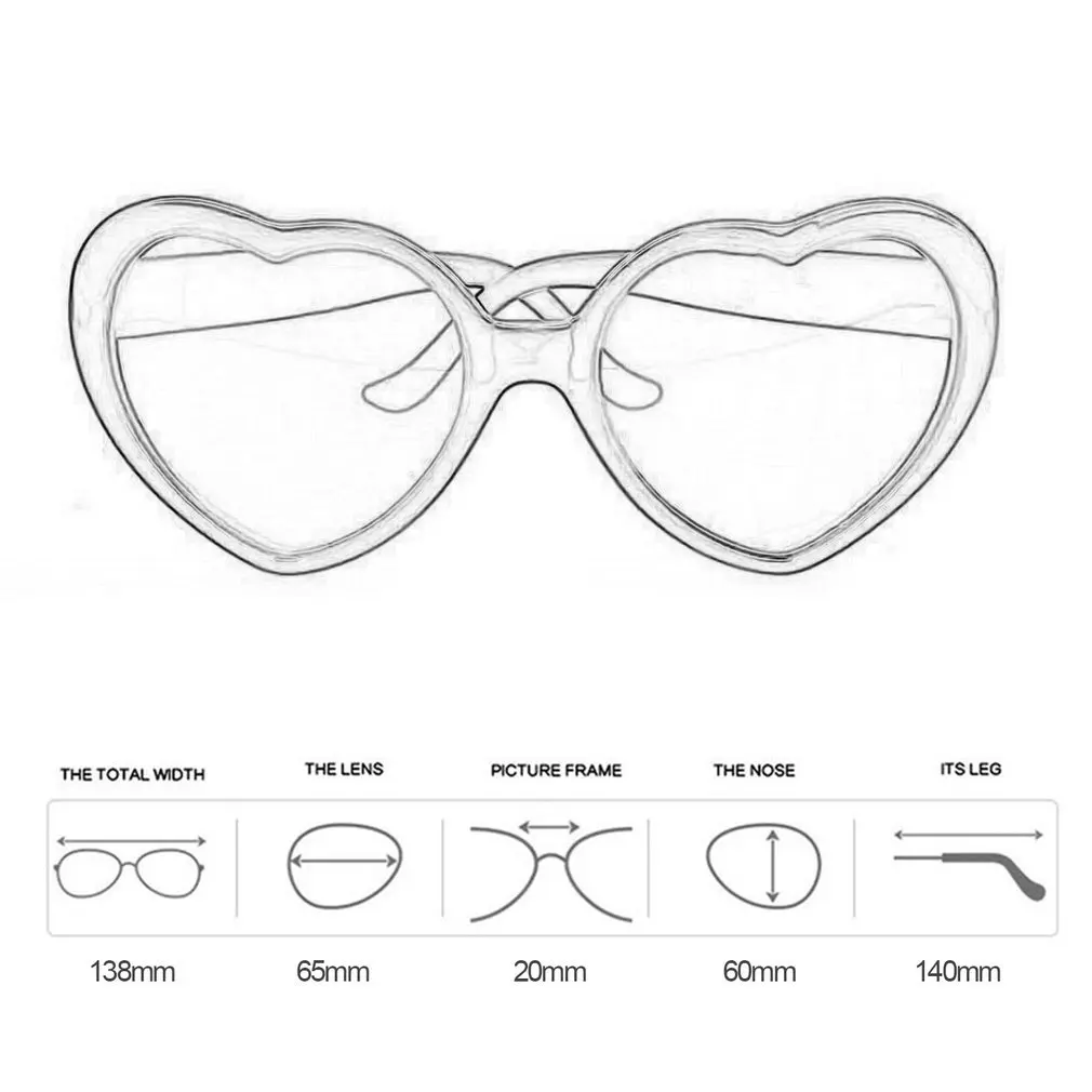 

Summer Women Heart Shape Sunglass Plastic Frame UV400 Mirror Unisex Sun Glass Lovely Polarized Sunglasses Eyewear Festival