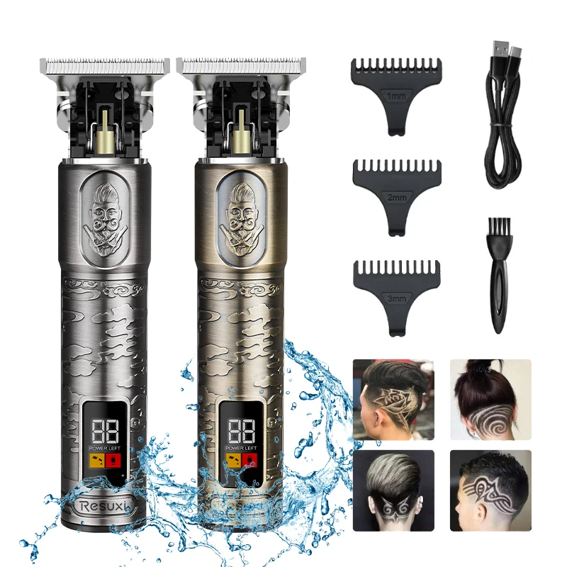 

RESUXI Professional LCD display Hair Trimmer Hair Clipper Rechargeable Beard Trimmer for Men Cordless Trimmer Hair cutting tools