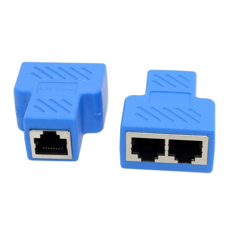 Cat6e STP UTP Cat6 RJ45 8P8C штекер в двойной Сплиттер сетевой Ethernet коммутатор адаптер синий