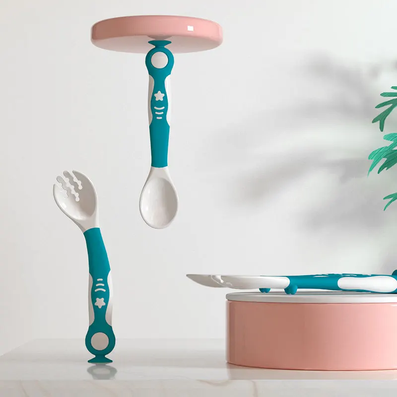 3pcs Baby food supplement feeding spoon children's products curved handle easy to grasp children tableware baby diet training