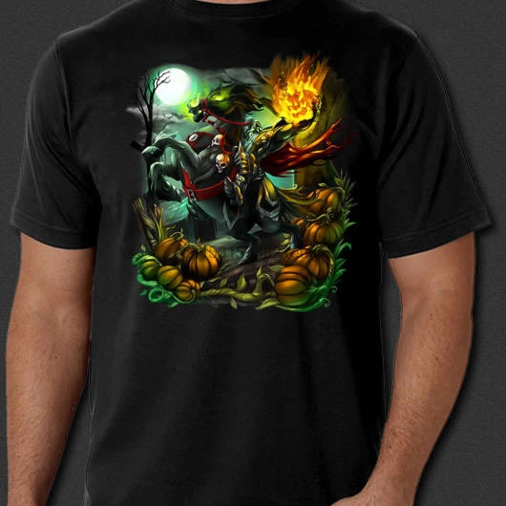 Новая футболка для Хэллоуина с надписью Спящий полый Безголовый хорсеман S 6XL |