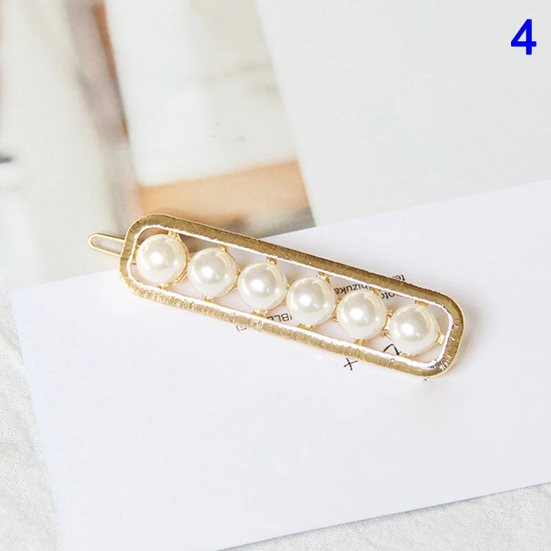 

Newest Women Pearl Hair Clips Electroplating Alloy Hair Accessories for Party Wedding