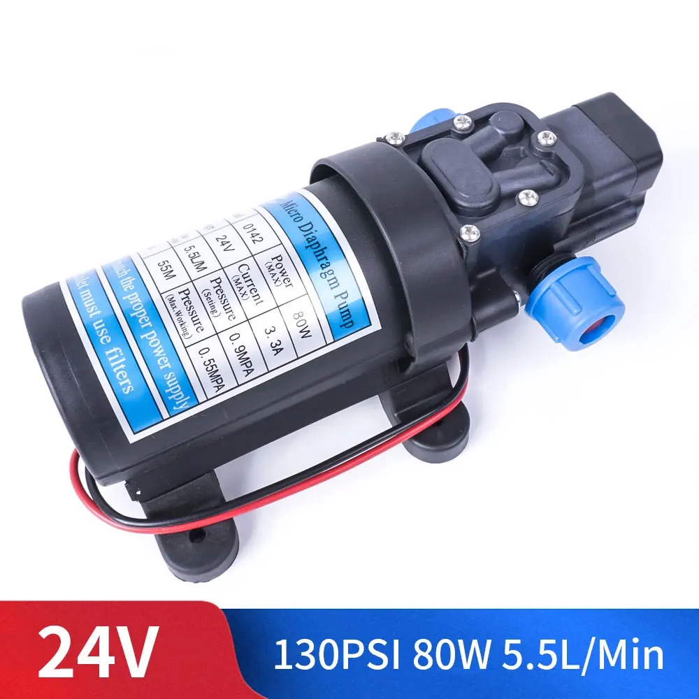 pressure switch type DC 12 В 80 Вт 130PSI 5.5L/мин Электрический водяной насос высокого давления мембранный Водяной насос автоматический переключатель для сада - Напряжение: pressure switch type